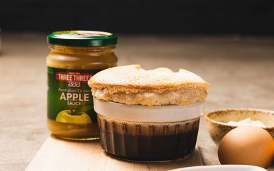 Apple and Cinnamon Souffle with Maple Cream